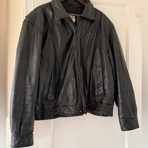 Vintage London Fog Leather Bomber Jacket
